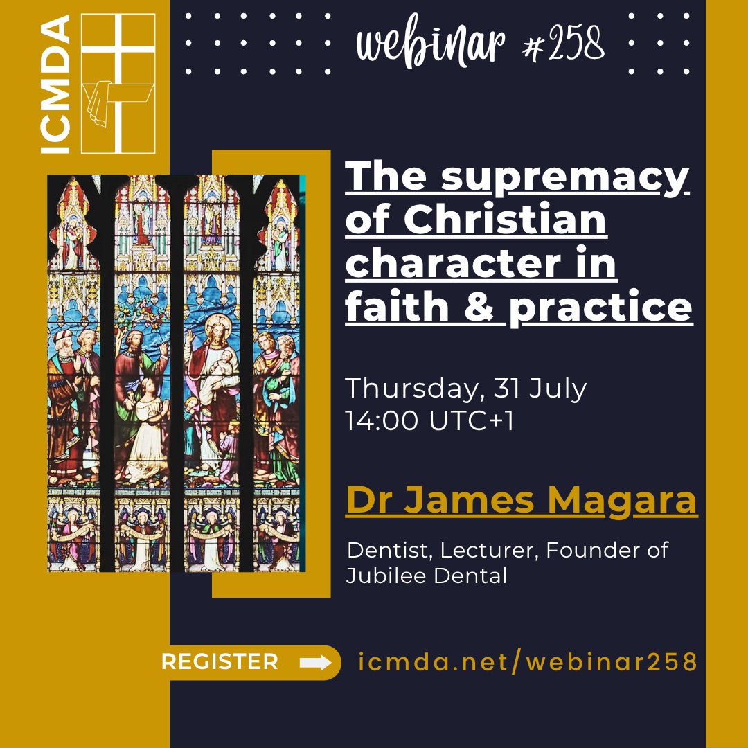 icmdanet's tweet image. Do you reflect Christ&apos;s character in every patient interaction and decision you make? What about when no one else is watching?

This Thursday join Dr James Magara, Dental Surgeon and Dean of the Uganda Christian University School of Dentistry, as he reminds us of the importance…