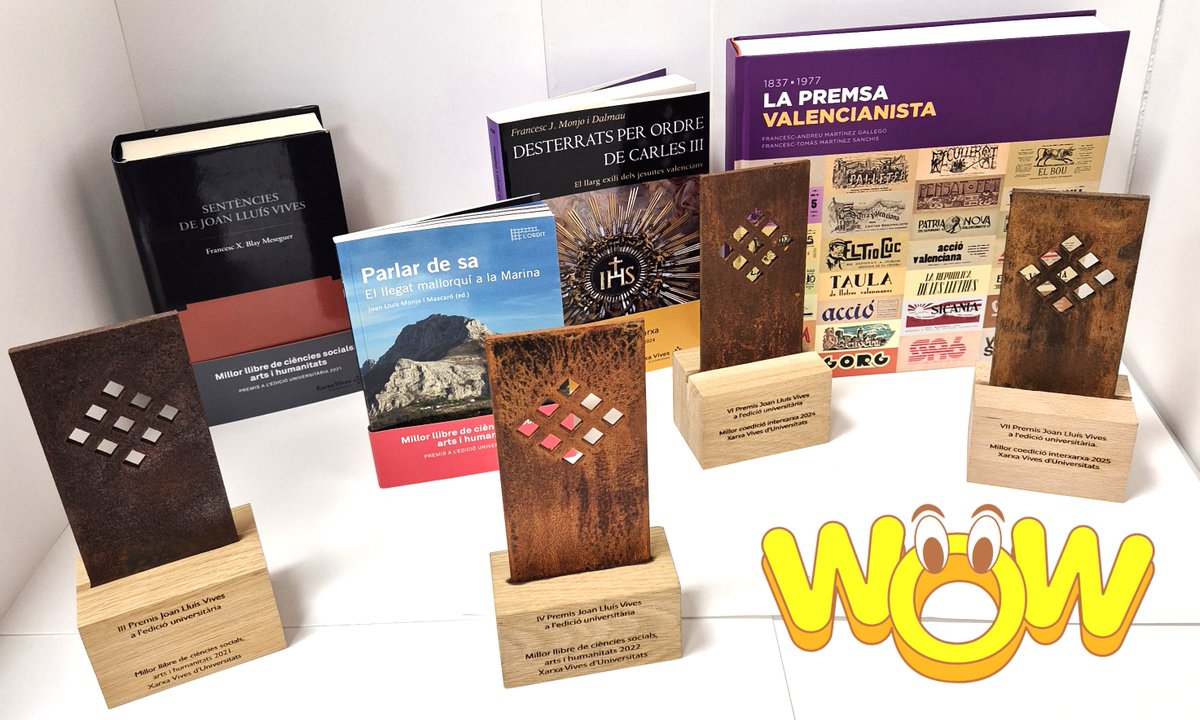 Tenim ja una bona collita de premis, gràcies <a href="/xarxavives/">Xarxa Vives d'Universitats</a>  per reconèixer la nostra faena al llarg dels anys📚🏆
#PublicacionsUA