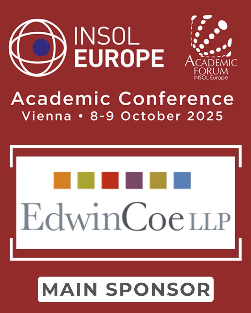 INSOLEurope (@insoleurope) on Twitter photo ๐ We'd like to say 'thank you' to our Academic Conference 2025 Main Sponsor <a href="/EdwinCoe/">Edwin Coe LLP</a> for their invaluable, continued support in making this dynamic, industry-leading academic conference possible!
Discover more and book your place:
๐ bit.ly/AFAC_2025
#INSOLEurope ๐ We'd like to say 'thank you' to our Academic Conference 2025 Main Sponsor <a href="/EdwinCoe/">Edwin Coe LLP</a> for their invaluable, continued support in making this dynamic, industry-leading academic conference possible!
Discover more and book your place:
๐ bit.ly/AFAC_2025
#INSOLEurope