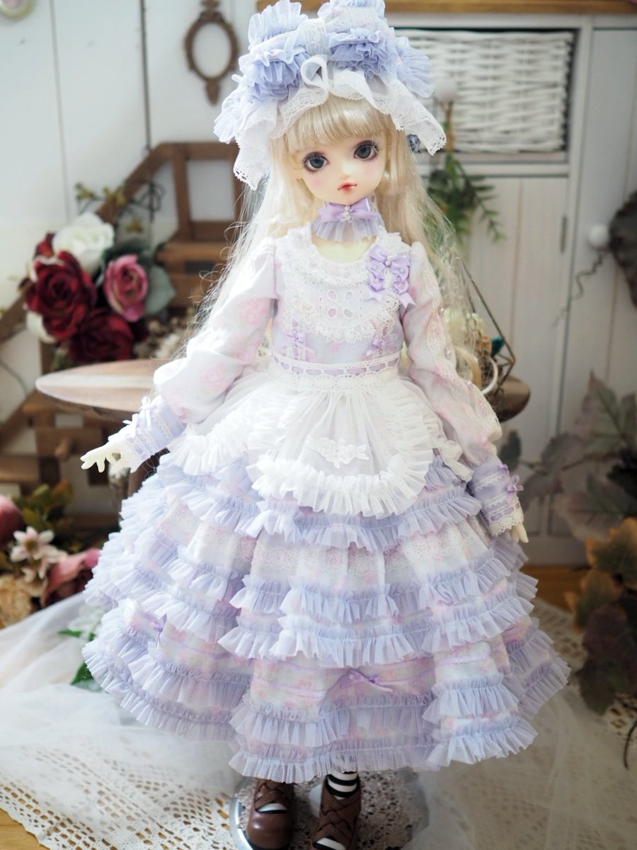 繭籠姫様製　幼SD 1/6　ドレス　ワンピース　ディーラー様製 🎀ドルパお品書きその1🎀 SDサイズ ブルーミングブーケドレス