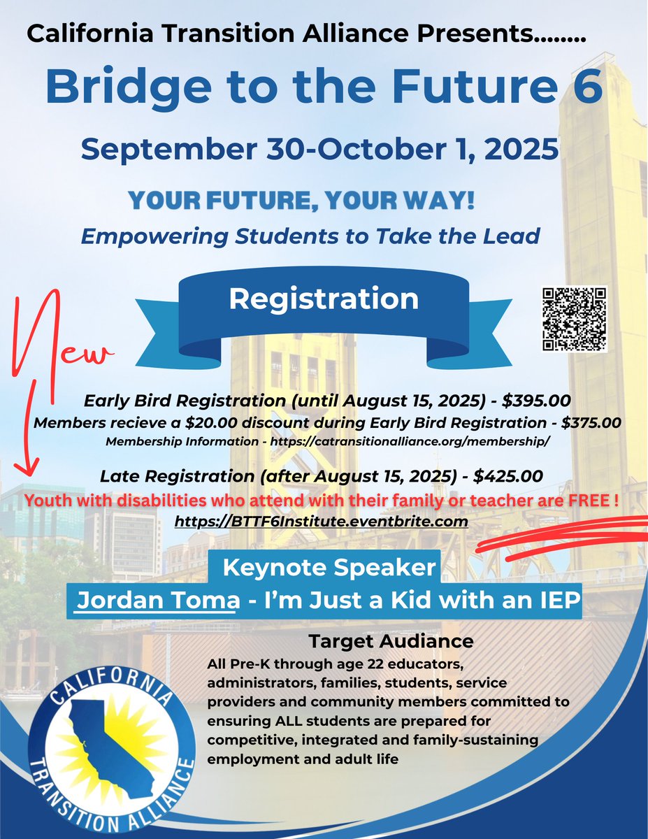 California Transition Alliance (@cata_transition) on Twitter photo Jordan Thoma, author, "I'm Just a Kid with an IEP," will be headlining the <a href="/CATA_Alliance/">CATransitionAlliance</a> Bridge to the Future 6 conference. Registration fees for Youth with disabilities are waived if they attend with a parent or teacher. Jordan's message will resonate with all stakeholders! Jordan Thoma, author, "I'm Just a Kid with an IEP," will be headlining the <a href="/CATA_Alliance/">CATransitionAlliance</a> Bridge to the Future 6 conference. Registration fees for Youth with disabilities are waived if they attend with a parent or teacher. Jordan's message will resonate with all stakeholders!