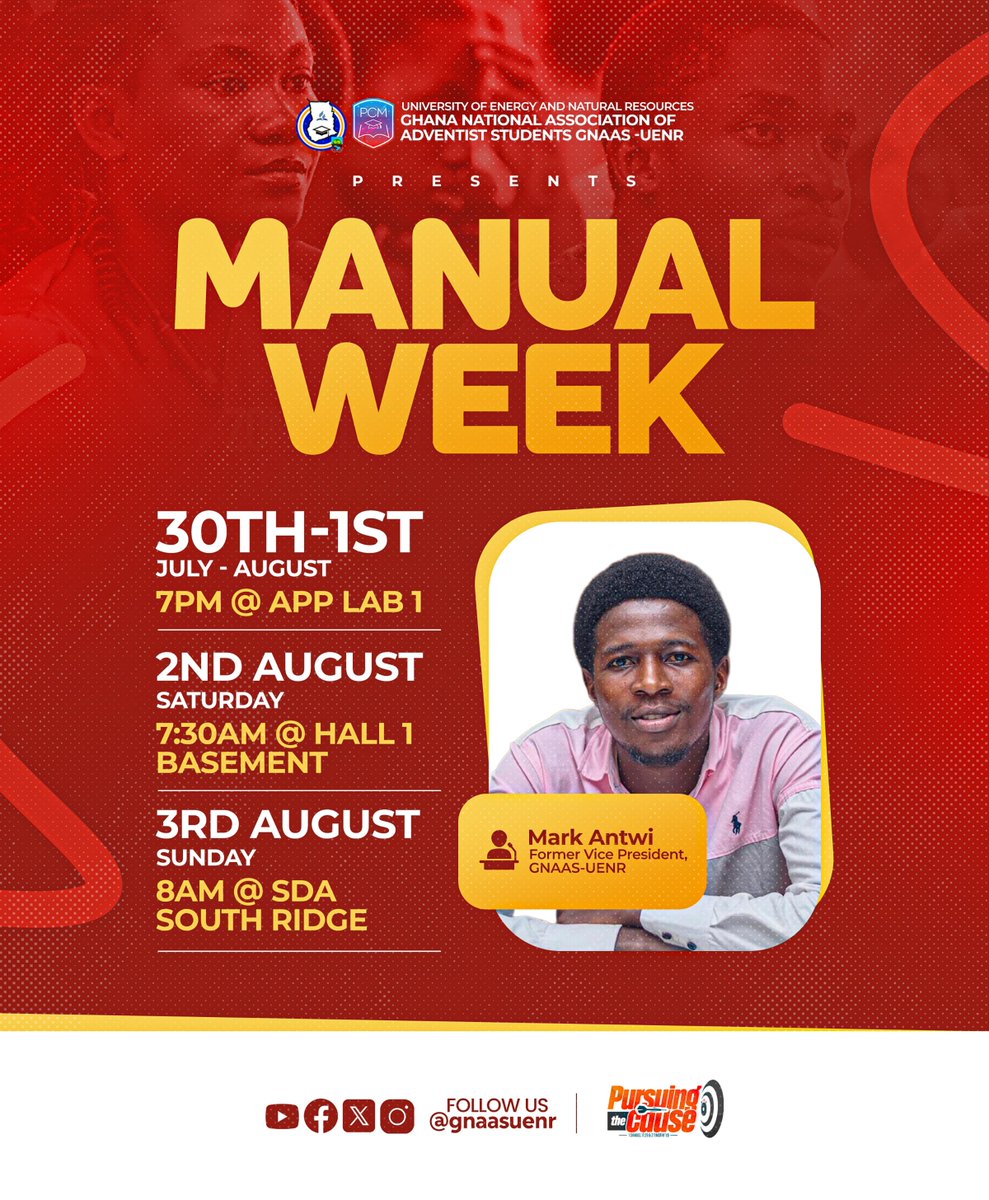 MANUAL WEEK 2025🔥🔥

A spiritual revival, a time to be refreshed, refocused, and recharged! Come expectant. Come ready. It’s not just a program, it’s an experience!

Don't miss a day! 🔥
 <a href="/gnaas_national/">GNAAS NATIONAL</a> 
#ManualWeek2025 #PursuingTheCause