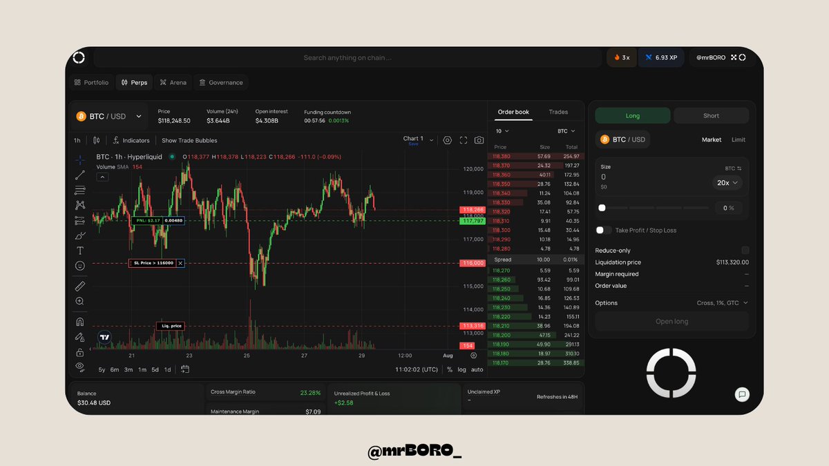 mrBORO's tweet photo. Day 2: and i can clearly say that, @defiapp perps is really excellent for traders and specially for new beginners as well. 

inside defidot app, perps trading functions are simple, clean, easy to understand. i am not trader but after looking into defidot app perps side, i am really impressed with the functions.

and i already did 10X LONG on BITCOIN with my $30 investment where i took profit of $3 haha! 

only one suggestion to all CEX users, pivot to @defiapp if you really want to trade, swap and other transaction on diff chain.