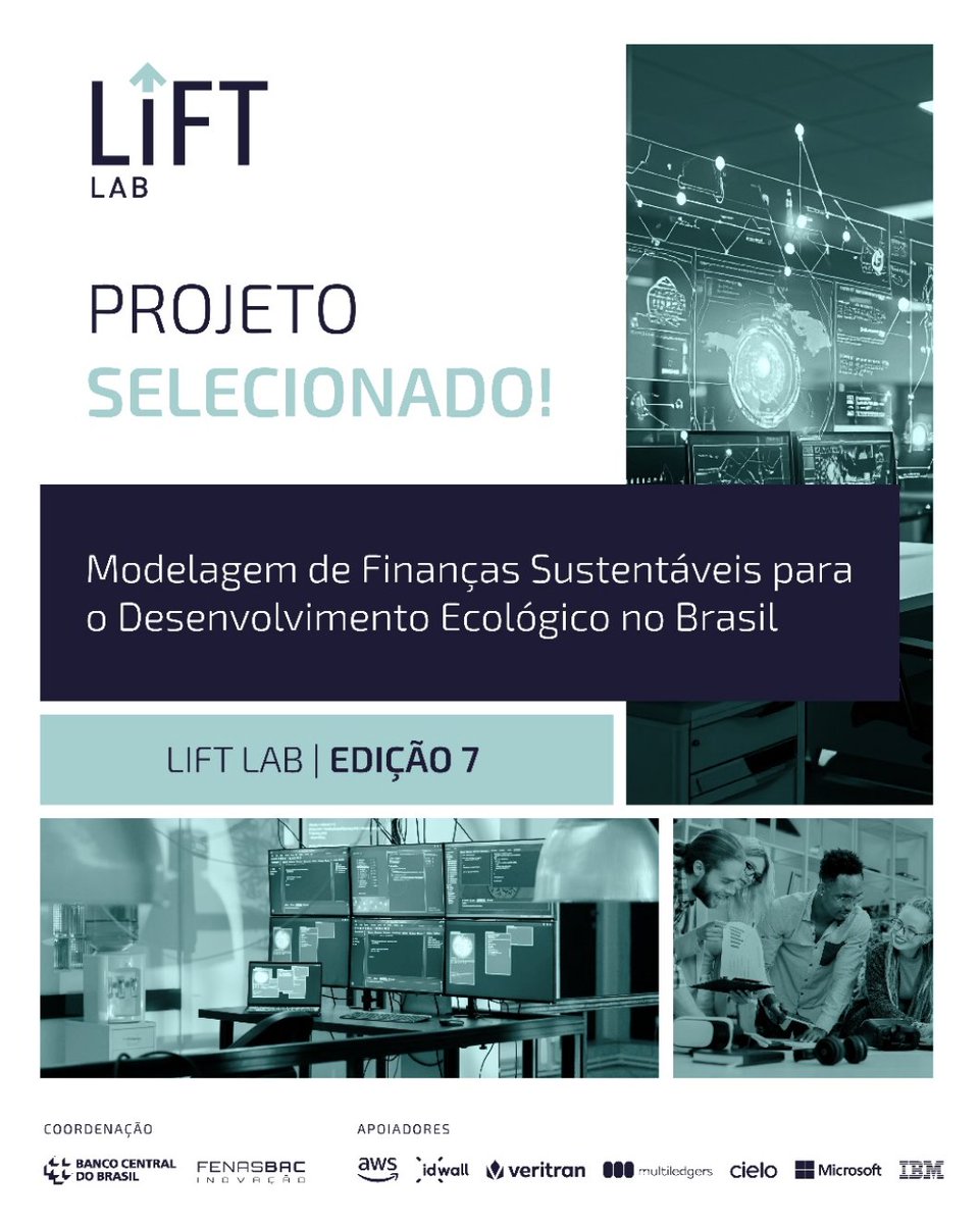 Proud to be part of the 7th edition of Lift Lab, run by <a href="/InovacaoFenas/">Fenasbac.Inovação</a> and the <a href="/BancoCentralBR/">Banco Central BR</a>! Our working proposal: Sustainable Financial Models for Ecological Development in Brazil