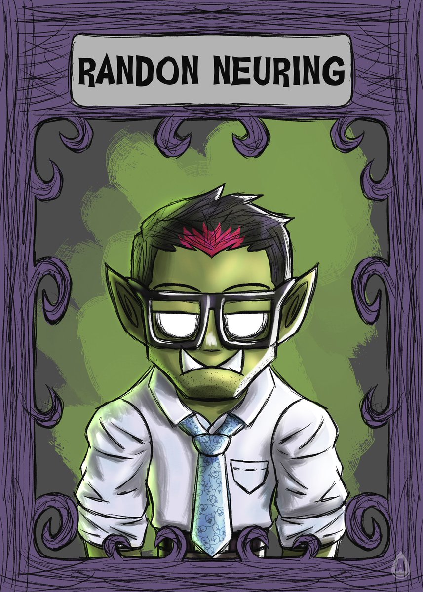 Gothic Fan Art Card Design (<a href="/Randonneuring/">Randon</a> )
The orc salaryman.  🖥
I think I've seen him before? 🤨
How about you guys, have you seen him before? 🤨

#art #vtuber #fanart #streamers #cartoon #stylized #characterdesign #charcter #cardart #RandonArts