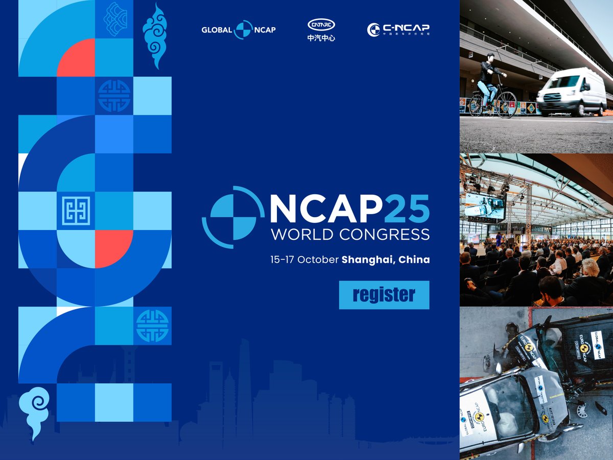 📣 The countdown to #NCAP25 has begun, as early bird tickets end this week!

NCAP25 will provide a unique opportunity for knowledge sharing and insights into the mobility challenges on the road ahead.

👉 Register now: globalncap.org/ncap25

#ForSaferVehicles
