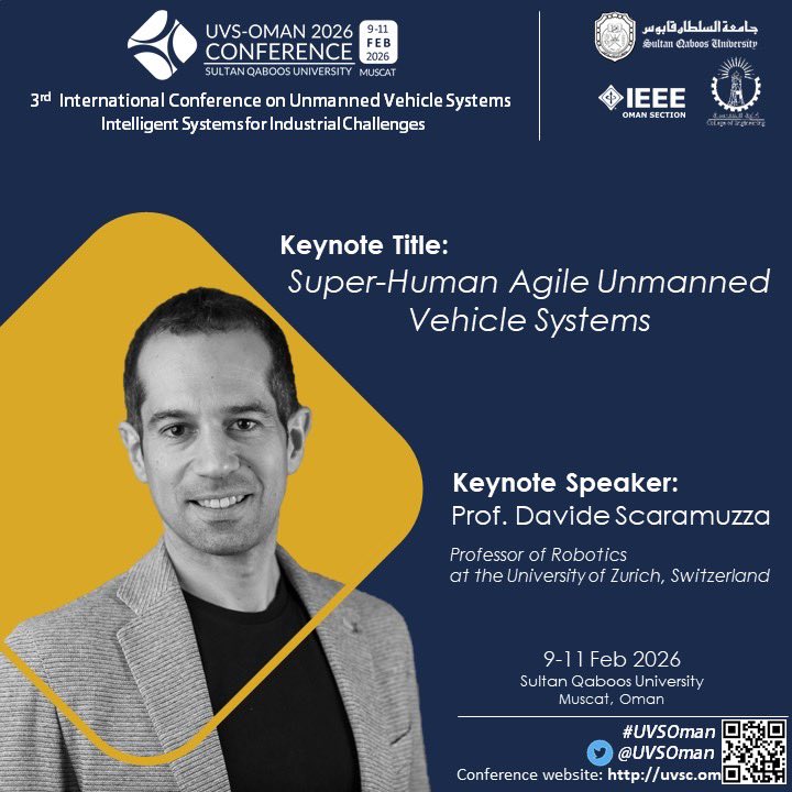 UVSOman's tweet photo. We are glad to welcome Professor Davide Scaramuzza as a keynote speaker. More details are below:

https://t.co/JR7KQtDry0 https://t.co/QyFfWA4qr8