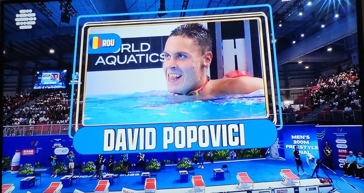 DEXVirus's tweet image. David Popovici- campion mondial la 200 metri!🏅🏅🏅
Bravo!👏👏👏