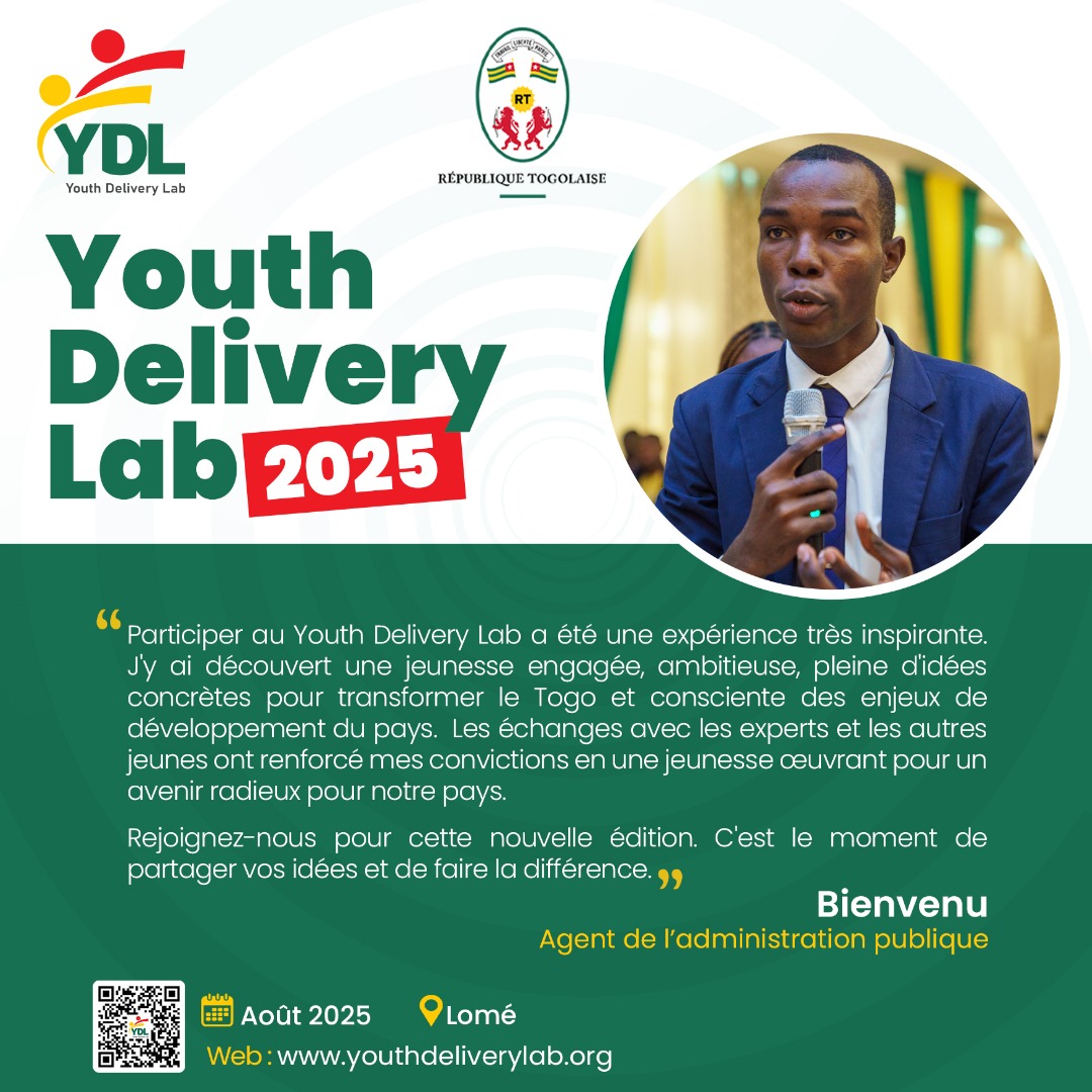 Ils l’ont vécu, ils en parlent !
👉 À votre tour de créer votre propre histoire ! Partagez vos idées et faites-les grandir lors de la #YouthDeliveryLab.
Inscrivez-vous maintenant !
➡️ bit.ly/ydl2025

#YDL
#YDL2025
#JeunesseTogo