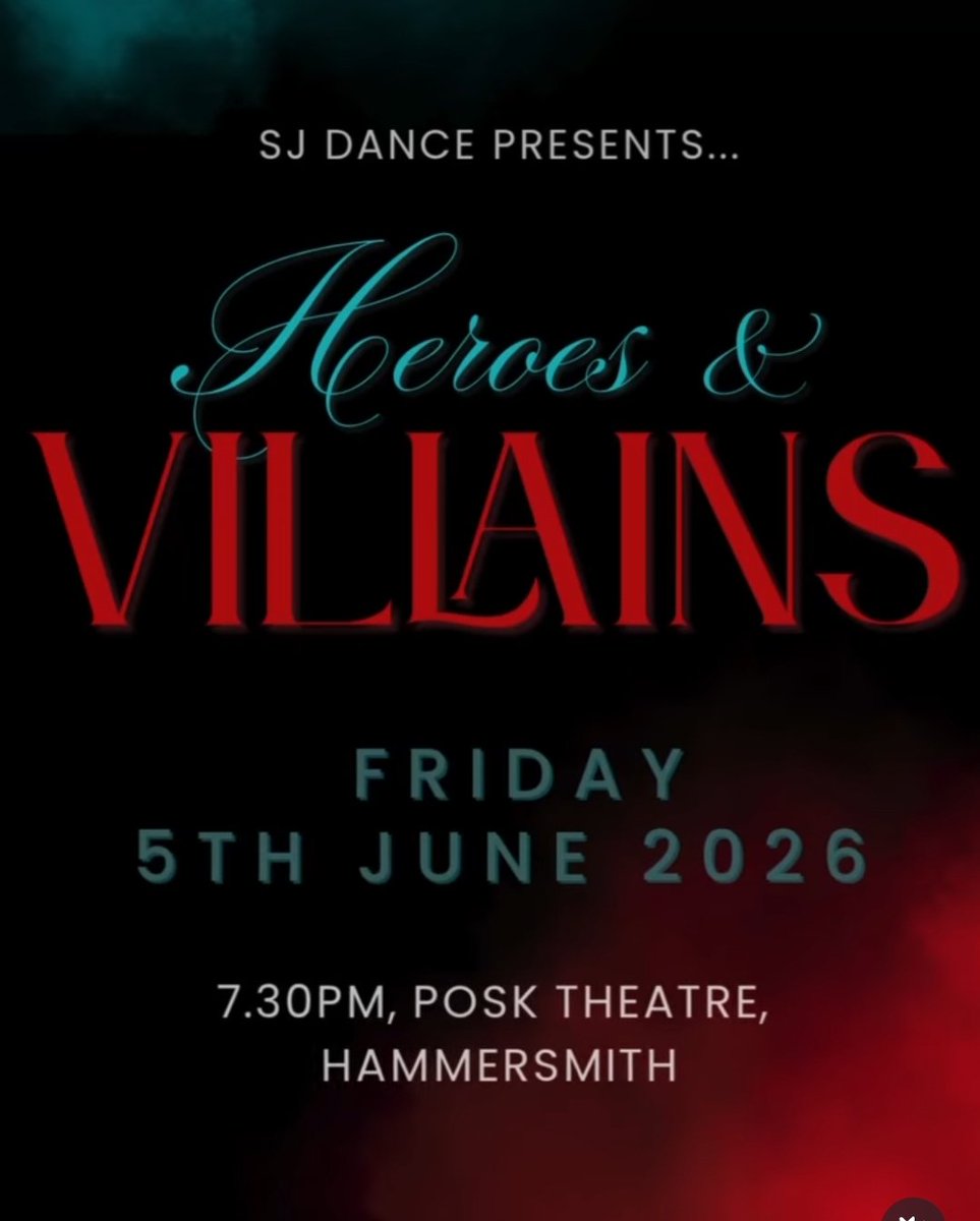 SJ DANCE PRESENTS...

Heroes &amp; Villains 

📅 5 June 2026
⏰️ 7.30

More information: sj-dance.com