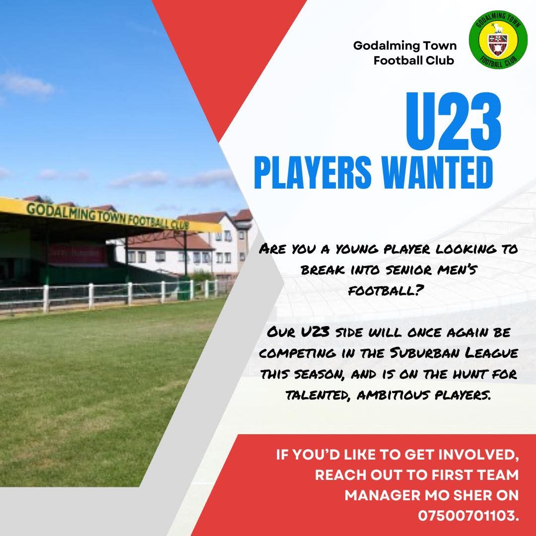 Looking to get involved in a great club. Are you or anyone you know interested in playing competitive football? Looking for your chance to play senior men’s? Our u23 team and looking for players for this season get in touch today if you're interested.