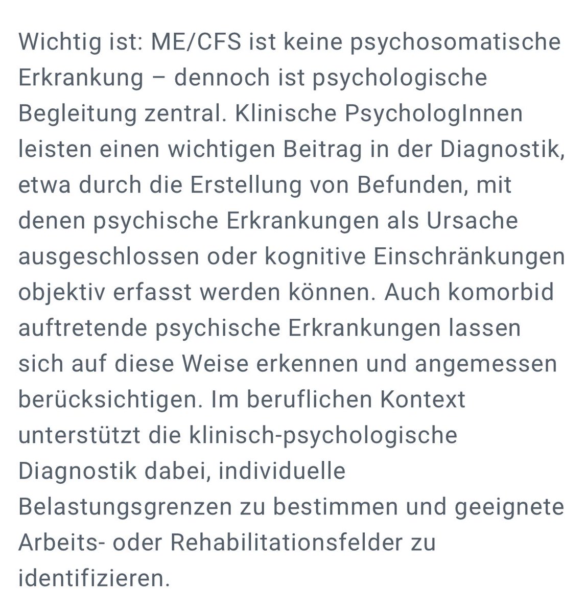 In 🇦🇹 gibt der Verband der Psychologen eine Pressemeldung zu #MECFS raus, die sich wie ein Kontrastmittel zur Stellungnahme der neurologischen Fachgesellschaft in 🇩🇪 von verg. Woche liest. ots.at/presseaussendu…