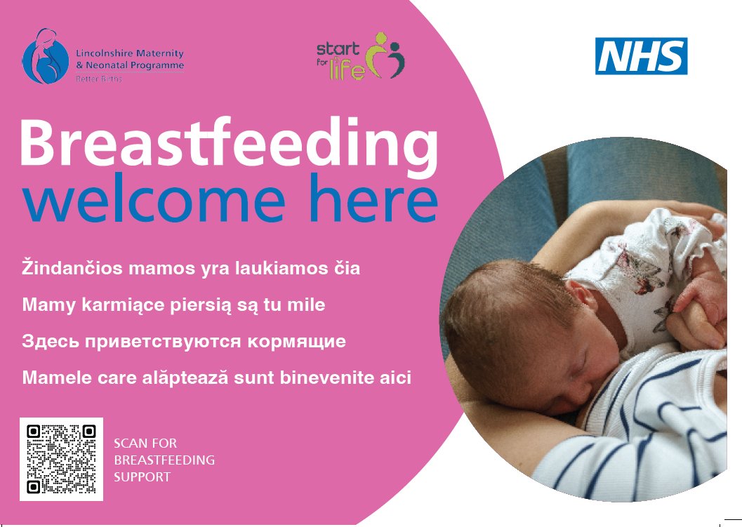 Breastfeeding Welcome Here! 
We’re inviting venues across Lincolnshire to display our window stickers showing support for breastfeeding mums. Want one for your venue? Get in touch! Send us a pic of your sticker in place &amp; we’ll give you a shout-out as breastfeeding-friendly space