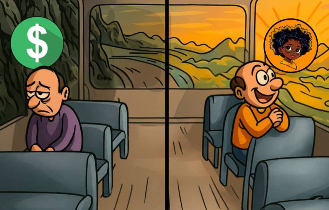 Left guy bought the hype, now is broke &amp; bitter
Right guy bought $AFRO early, vibes high, portfolio higher🚀

Same ride. Different mindset.

Choose wisely
#AfroToken