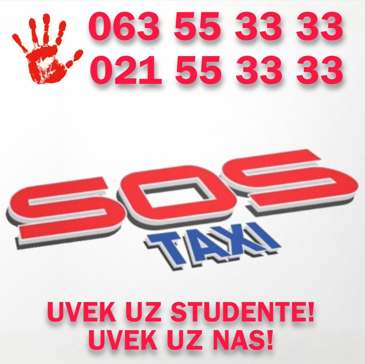 VAŽNO❗❗❗🥁🥁🥁. SOS taxi koji je od početka uz studente žrtva je opstrukcije MTS-a. Bez objašnjenja i reakcije na prijavu kvara prestali su da im rade telefoni. 320 porodica živi od ovoga. Molim vas RT da što više ljudi vidi nove brojeve❗🥁❤️💪⛽🍀