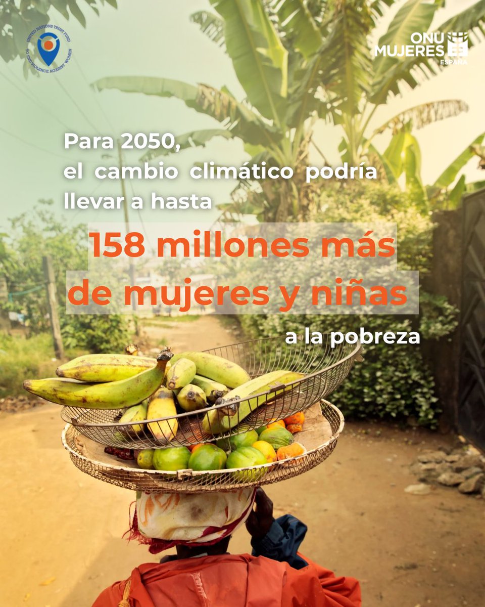 ¿Sabías que...?
Cambio climático ➡️ Pobreza ➡️ Aumento de la #VCMN
El cambio climático tiende a exacerbar los factores de estrés social y económico que alimentan la #VCMN, especialmente en las comunidades desfavorecidas y entre las mujeres y niñas con identidades múltiples.