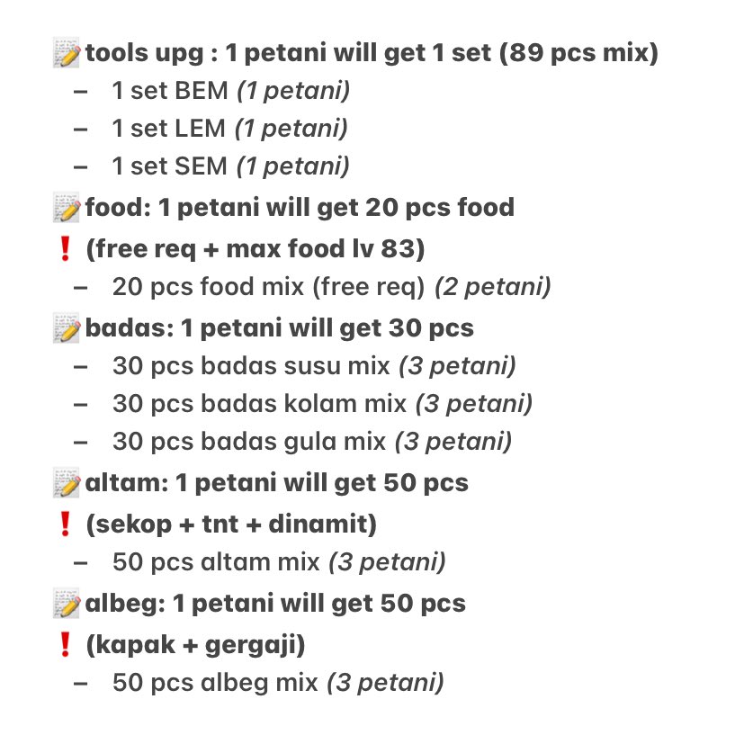 👩‍🌾 GIVEAWAY HAYDAY🌾 

ִֶָ. ..𓂃 ࣪ ִֶָ🪽་༘࿐
feeling extra grateful lately, so here’s a little something to share the joy.

rules:
⤷ ⁠rt + like this twt‼️
⤷ ripli: tag ak + doa baik💕
(feel free kl mau mutualan🫰😋)

⚠️END: 30 JULY, 18.00 WIB⚠️

(づ ᴗ _ᴗ)づ🎁