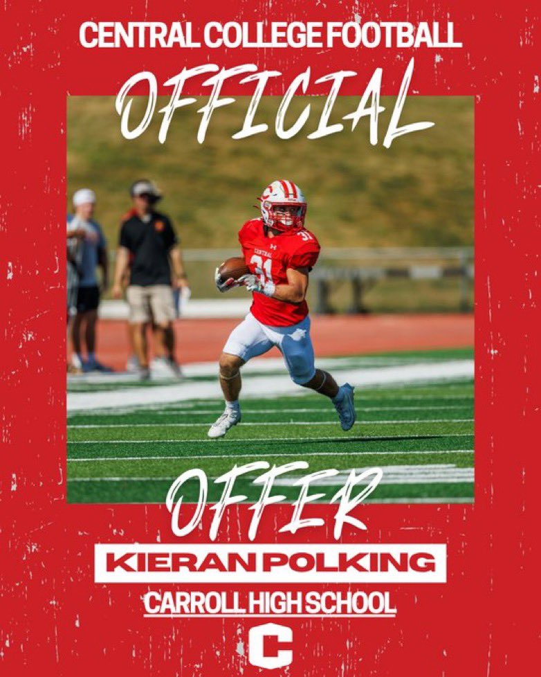 Kieran Polking (@kieranpolking) on Twitter photo After a great team camp with <a href="/CentralDutchFB/">Central Football</a> I am grateful to say I have received my first offer. <a href="/Tschmink10/">Tanner Schminke</a> <a href="/CoachTimLydon/">Tim Lydon</a> <a href="/MChorowicz/">Mike Chorowicz</a> <a href="/mac4fb/">Jeff McMartin</a> After a great team camp with <a href="/CentralDutchFB/">Central Football</a> I am grateful to say I have received my first offer. <a href="/Tschmink10/">Tanner Schminke</a> <a href="/CoachTimLydon/">Tim Lydon</a> <a href="/MChorowicz/">Mike Chorowicz</a> <a href="/mac4fb/">Jeff McMartin</a>
