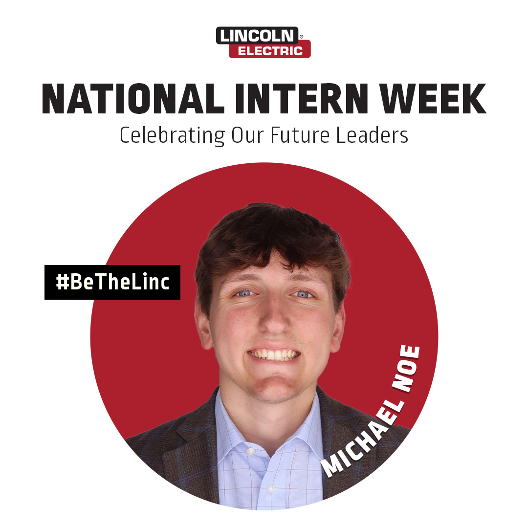 LincolnElectric's tweet image. As we continue celebrating #NationalInternWeek, we’re excited to highlight Michael Noe, who’s been making a real impact in Additive Solutions!
 
His drive to learn and connect has made a lasting impression on the team.
 
Here’s what Michael has to say about his journey so far: