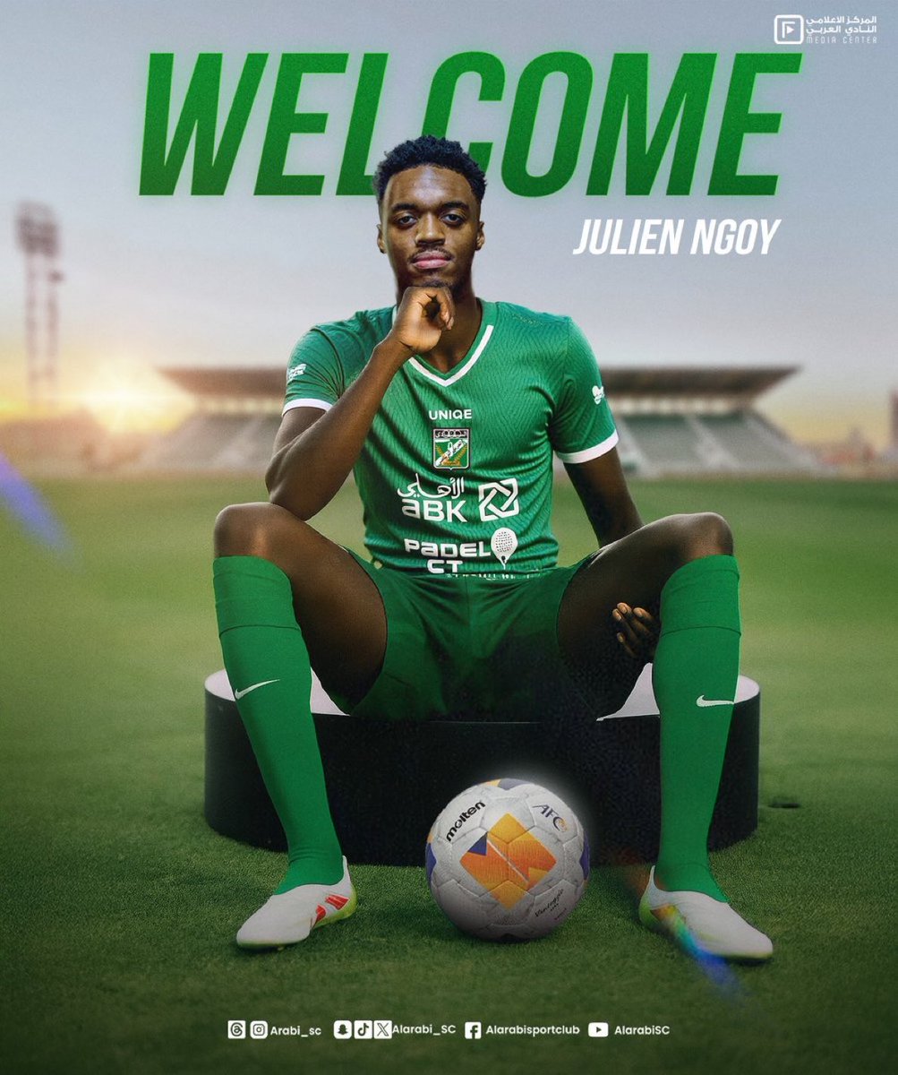 🎯 جوليان نغوي.. عرباوي

💚 المهاجم البلجيكي من أصول كونغولية ينضم للنادي العربي
🦁 قادم من الدوري البلجيكي حيث مثّل نادي ميخلين 
🔥 جاهز لإضافة القوة والمرونة لهجوم الأخضر