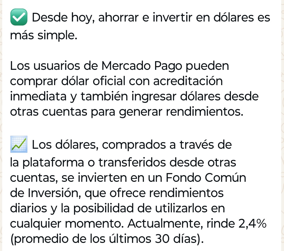 Atención! Desde hoy podes comprar dólares al oficial desde <a href="/mercadopago/">Mercado Pago</a>. El horario es amplio: de 4 a 20 hs. Y rinden en un fondo de inversión de bajo riesgo!
