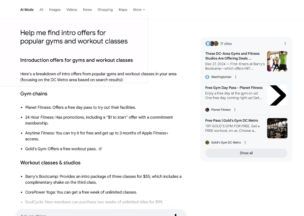 Google’ın “AI Mode” özelliği ABD ve İngiltere’de yayında. Kullanıcılar artık arama yaptıktan sonra web sitelerine tıklamadan, doğrudan yanıt alıyor. Bu da site trafiklerinde ciddi düşüş anlamına geliyor.  #SEO #AIsearch #GoogleAI