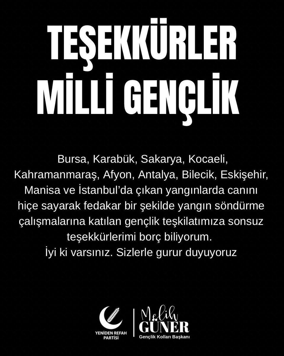 Teşekkürler fedakar Milli Gençlik Kadroları. Allah sizlerden razı olsun 🤲🏻

#yangın