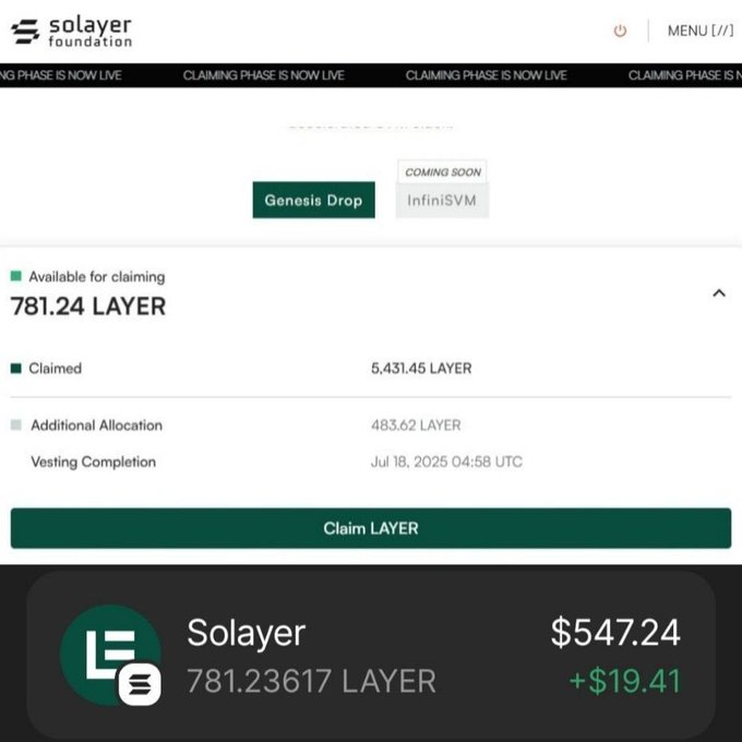 drevanbera's tweet image. Early token ✅
No noise ✅
Smart mechanics ✅
$LAYER is doing things right. Quietly.

claim.solayerfoundations.network

#Web3DeFi #SolanaEcosystem #LAYER