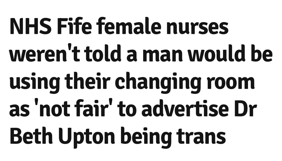 SEEN in Journalism (@journalismseen) on Twitter photo ‘Senior NHS Fife consultant Dr Maggie Currer defended the fact that Dr Beth Upton was allowed to use the female changing rooms without consulting those who already use it’
From <a href="/ScotExpress/">Scottish Express</a> ‘Senior NHS Fife consultant Dr Maggie Currer defended the fact that Dr Beth Upton was allowed to use the female changing rooms without consulting those who already use it’
From <a href="/ScotExpress/">Scottish Express</a>