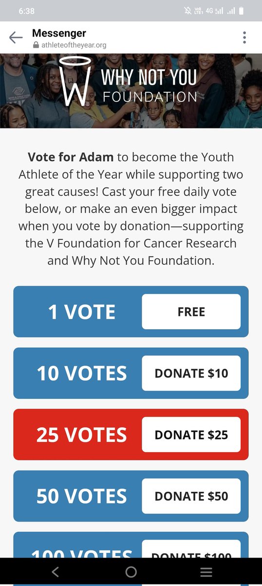 Please  do your miracle X and help my nephew.

I need help from our voting community.

athleteoftheyear.org/2025/adam-e6d4…

Kindly press the link and click the option to vote FREE. He's running for Youth Athlete of the Year btw and the winner will be featured in Colossal Magazine.