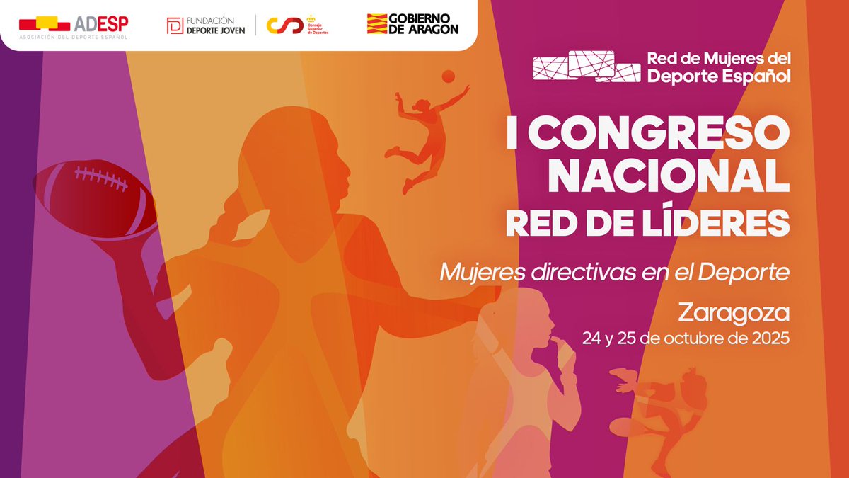 ADESP - Asociación del Deporte Español (@depespana) on Twitter photo 💜 Organizamos junto al <a href="/GobAragon/">Gobierno de Aragón</a> y la <a href="/fundaciondepjov/">Fundación Deporte Joven</a> del <a href="/deportegob/">CSD</a> el Primer Congreso Nacional Red de Líderes.
Si eres mujer y estás en el ecosistema deportivo, no te lo puedes perder! 🏅
Los días 24 y 25 de octubre en Zaragoza.
Inscríbete aquí!
adesp.es/congreso-rdl/ 💜 Organizamos junto al <a href="/GobAragon/">Gobierno de Aragón</a> y la <a href="/fundaciondepjov/">Fundación Deporte Joven</a> del <a href="/deportegob/">CSD</a> el Primer Congreso Nacional Red de Líderes.
Si eres mujer y estás en el ecosistema deportivo, no te lo puedes perder! 🏅
Los días 24 y 25 de octubre en Zaragoza.
Inscríbete aquí!
adesp.es/congreso-rdl/