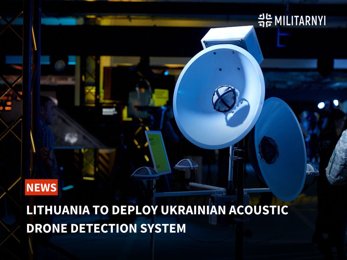 🇱🇹 Starting in 2026, Lithuania plans to deploy a Ukrainian-developed acoustic drone detection system to strengthen its airspace security.

When asked whether Lithuania would be introducing acoustic detection systems to complement its existing radar-based surveillance, General