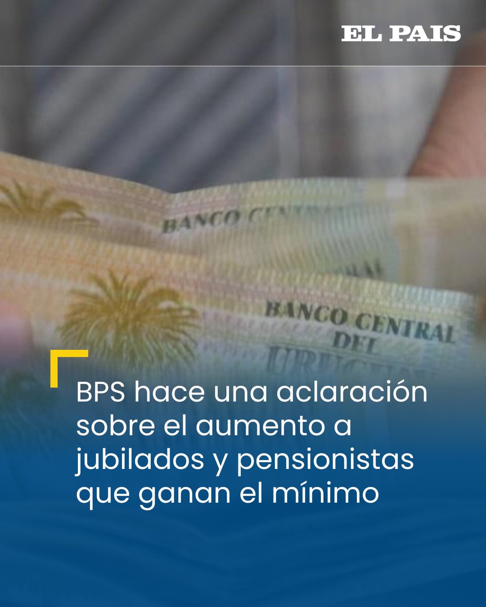 El aumento a pasividades mínimas beneficiará a unas 140.000 personas jubiladas y pensionistas por sobrevivencia, y hay una diferencia clave en relación con años anteriores. elpais.uy/zwb8782j