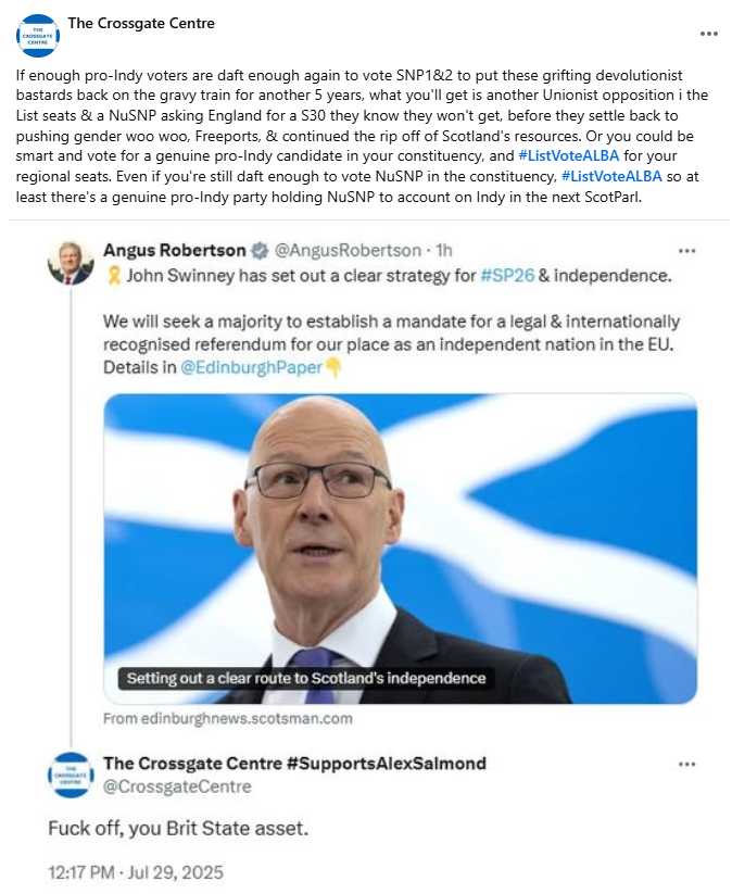Pro-independence Scotland really does need to engage its brain before voting next year if it really wants to see ruthless movement on delivering that independence, rather than another half decade of devolution while grifters build up their bank balances &amp; pension pots.