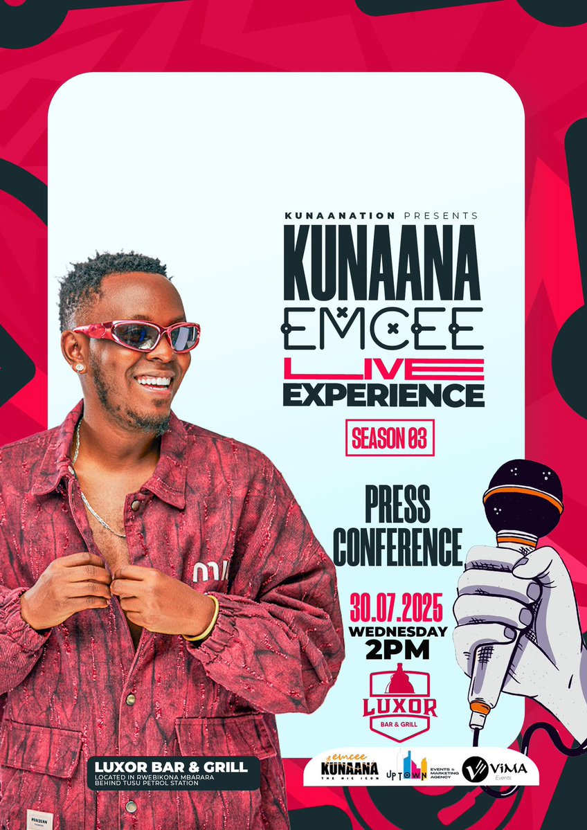 Good afternoon y’all am here to let u know about #KunaanaMceeLiveExperienceSn3 Press Conference happening tomorrow at Luxor Bar and Grill To all Media Personality Bloggers and Influencers kindly attend in person🙏🏻🙏🏻🙏🏻