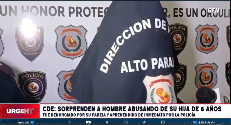 #Movil970 <a href="/GusGaleano1985/">Gustavo Galeano</a> | CDE: sorprenden a un hombre abusando de su hija de 6 años. Fue detenido inmediatamente por parte de la Policía Nacional.

☀#ArribaHoy
📺<a href="/SomosGEN/">GEN</a>
📻#Universo970AM