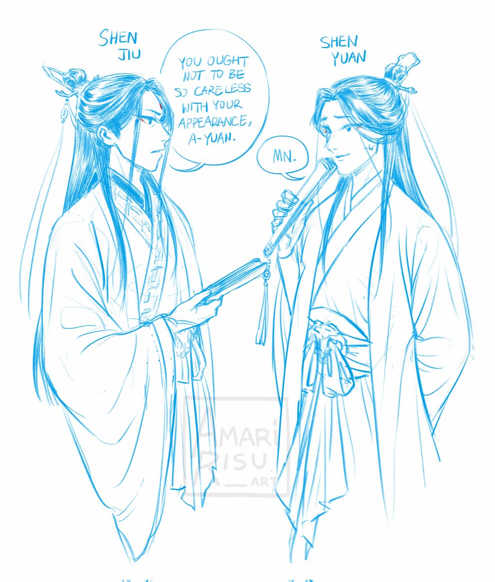 AmariRisu__art's tweet image. Shen twins 🥺

#shentwins #shenjiu #shenyuan #luobinghe #doodles #svsss