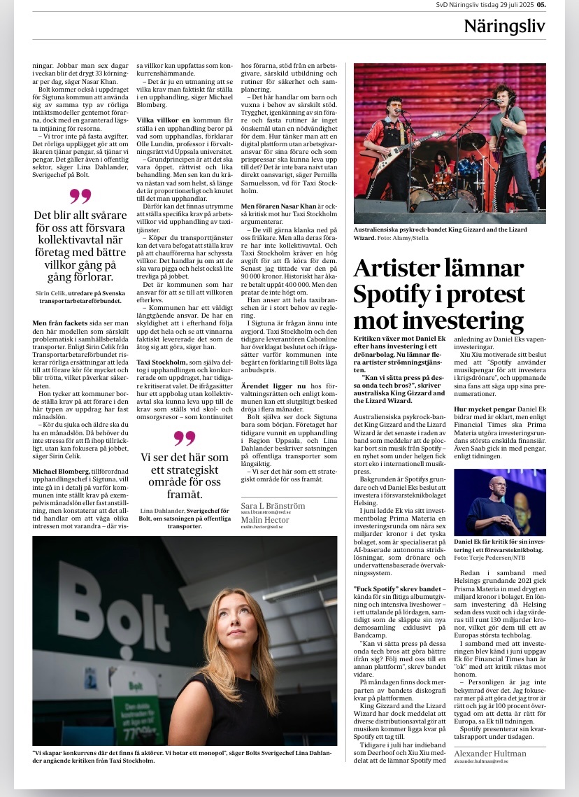 Sigtuna kommun har varken ställt krav på månadslön eller fast anställning för att det är ”konkurrenshämmande”. 
Olle Lundin professor i förvaltningsrätt håller inte med:
Köper du transporttjänster kan det vara befogat att ställa krav på att chaufförerna har schyssta villkor.”.