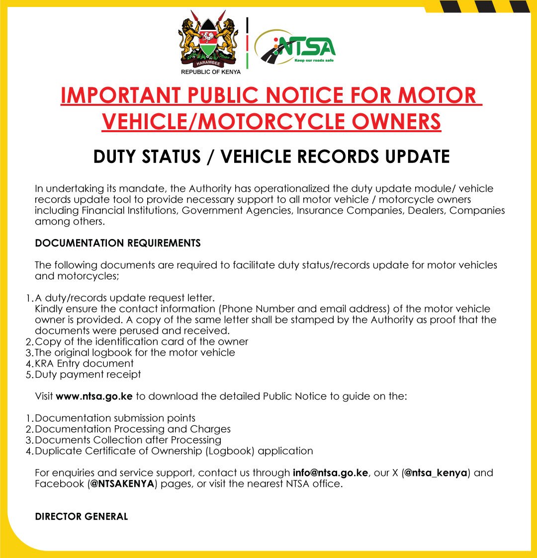 NTSA KENYA (@ntsa_kenya) on Twitter photo 