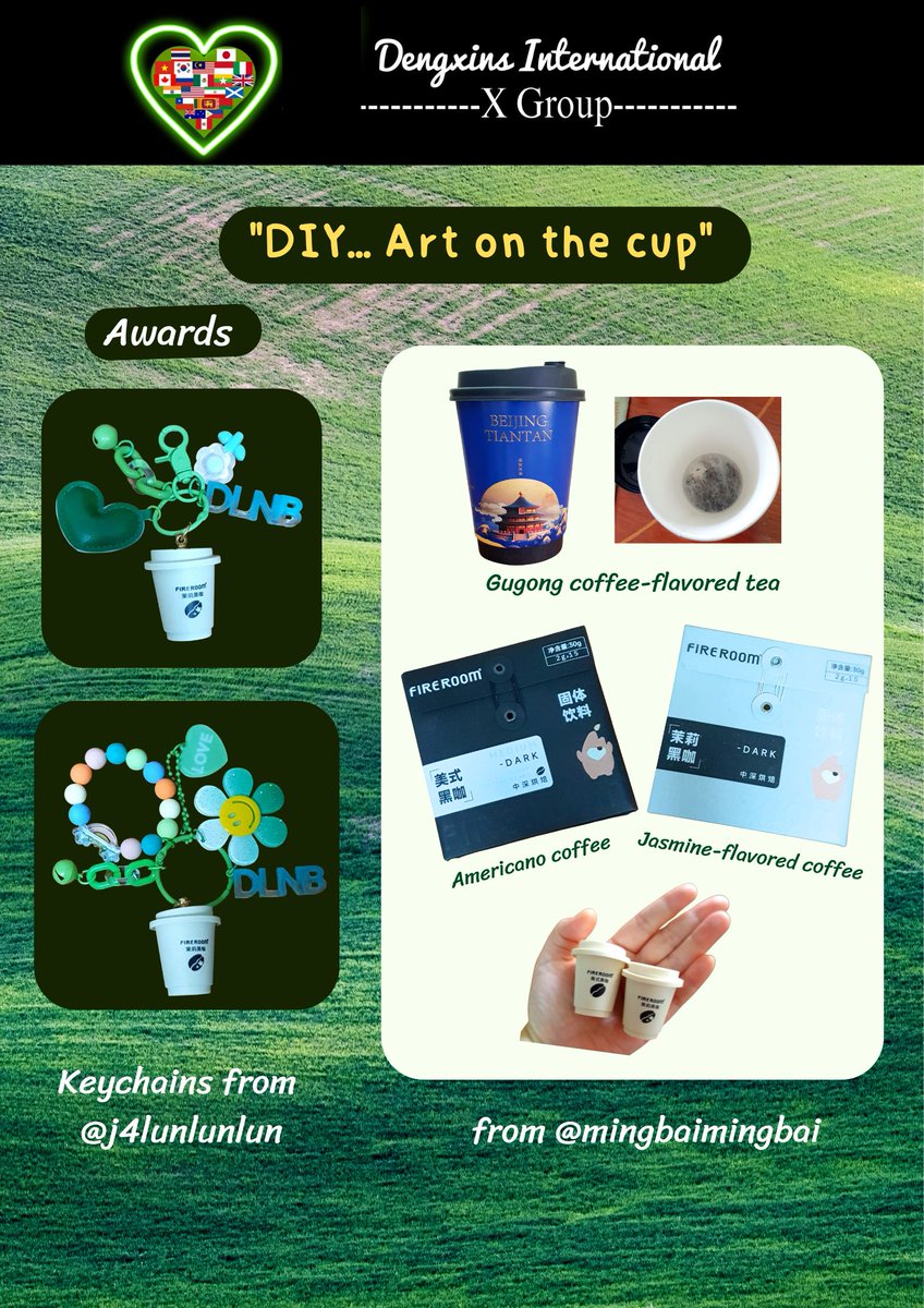New activity ! 
"DIY Art on the Cup" 
 Let's create an artpiece with Fireroom mini coffee cup. Please submit a photo of your work along with the title &amp; meaning related to #Denglun at forms.gle/cPRiLeQGUAMLK4…
Deadline: 15 Aug, 10 pm CN time
Gifts: <a href="/j4lunlunlun/">JN4L 🍀</a> <a href="/mingbaimingbai/">Mingbai</a>