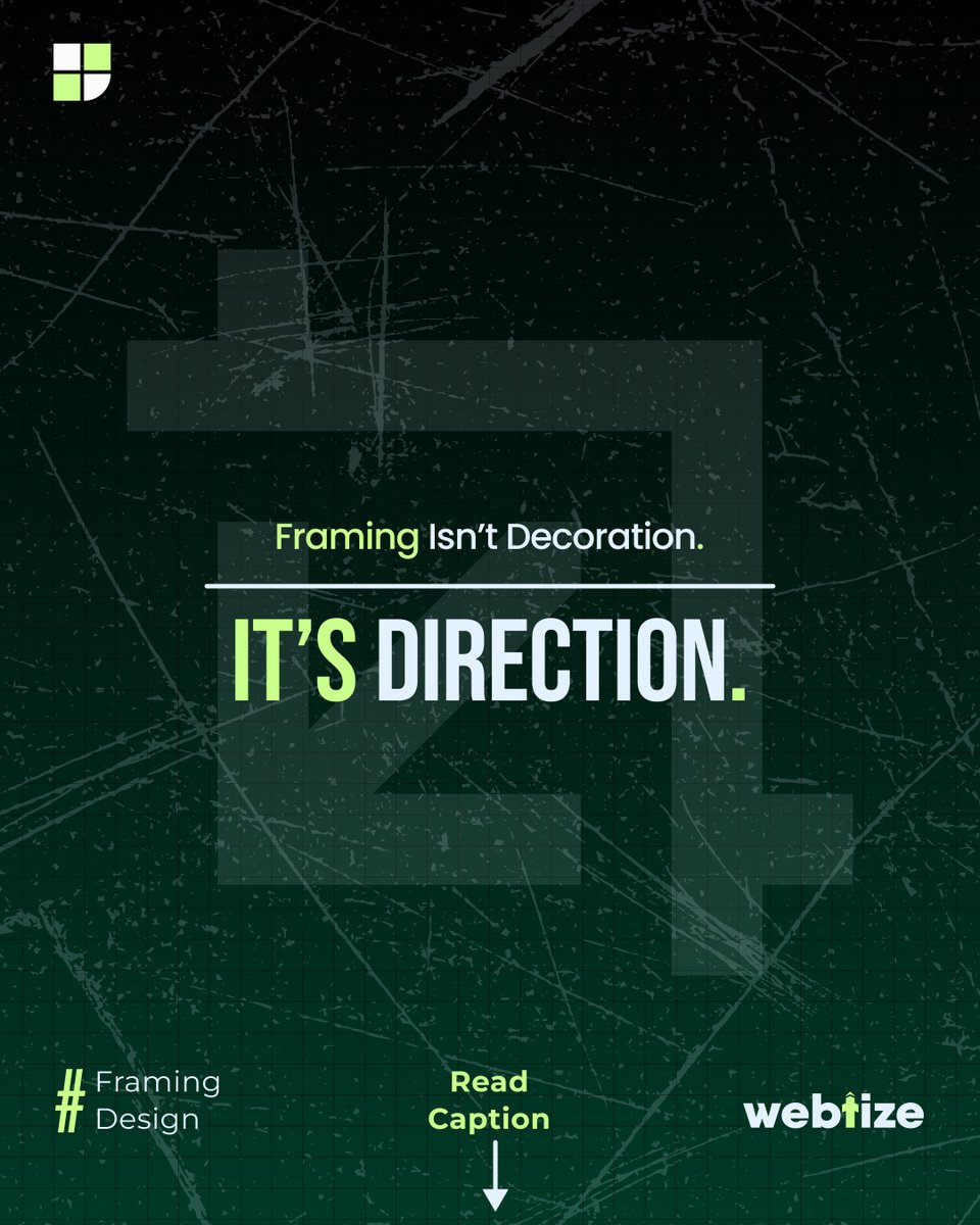 WebtizeCo's tweet image. 🎯 Framing Isn’t Decoration — It’s Direction.
1️⃣ Use negative space & overlays
2️⃣ Add borders, shadows & depth
3️⃣ Whitespace = instant luxury
4️⃣ Play off‑center for flow
Boost engagement with smart framing.
🔗 DM “VISUAL”!
#GraphicDesign #VisualHierarchy #DesignFramework