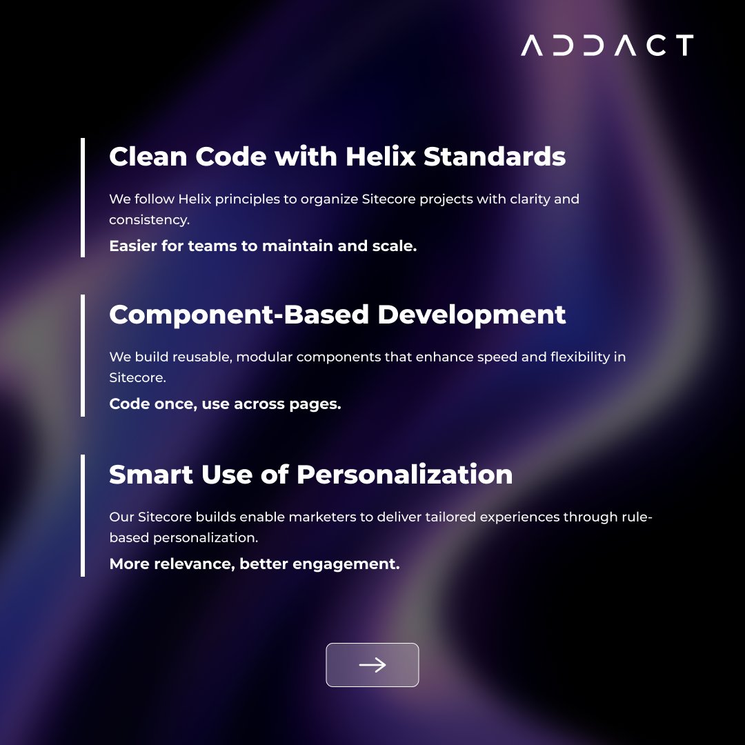 AddactTech's tweet image. You have built with Sitecore. Now build better with us. At Addact, Sitecore development isn’t just what we do—it’s how we do it. 📩📩 Let’s build better with Sitecore. - addact.net/services/sitec… #SitecoreCMSDevelopment #Addact #SitecoreBestPractices #XMCloud #SitecoreExperts #CMS