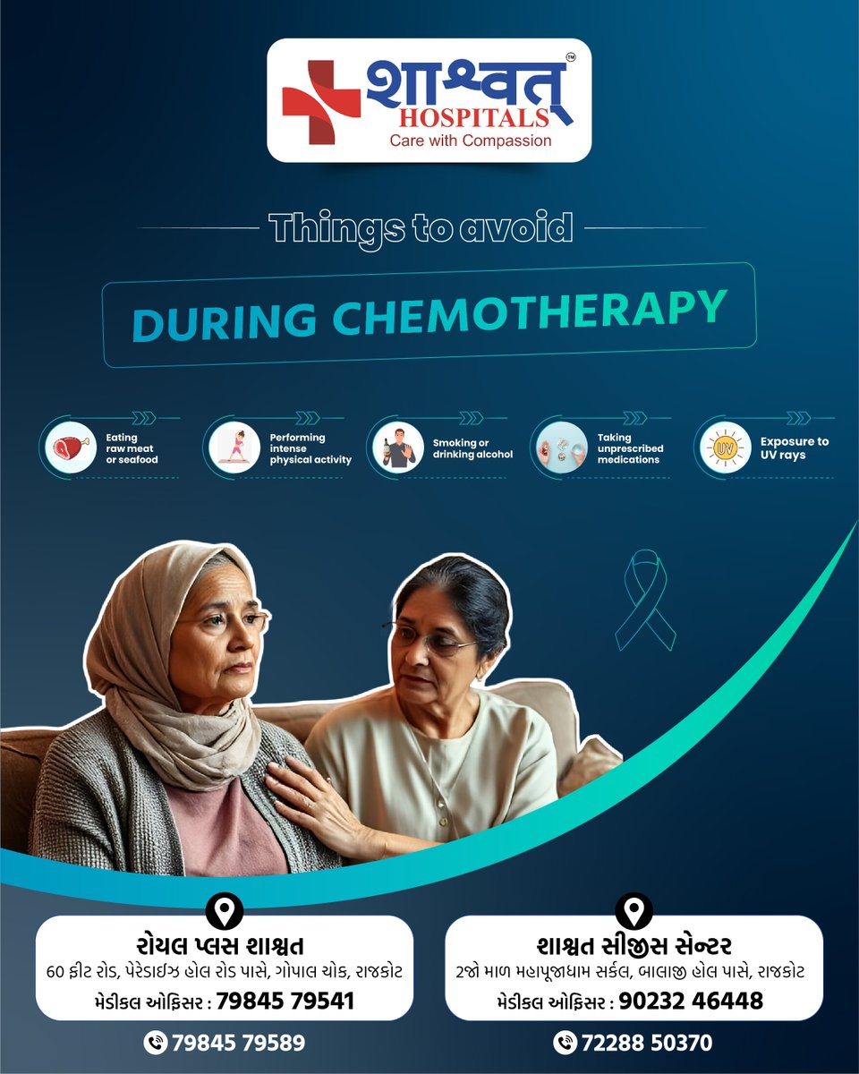 OncoShashwat's tweet photo. 🩺 HOSPITALS
 Care with Compassion
🚫 Things to Avoid DURING CHEMOTHERAPY: https://t.co/TdiNmfqu6h