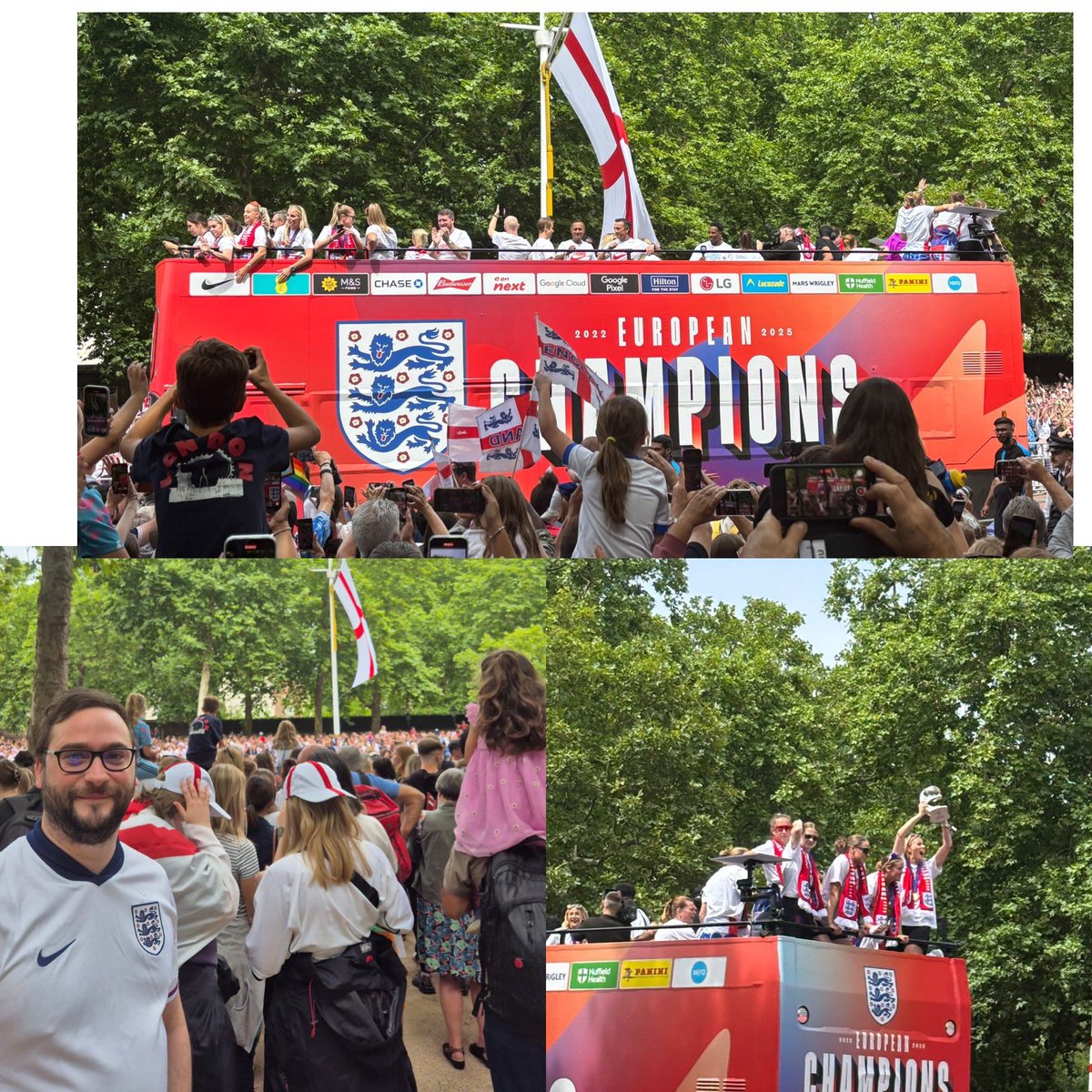 Epic scenes in London today welcoming the ladies back! 🏴󠁧󠁢󠁥󠁮󠁧󠁿🦁