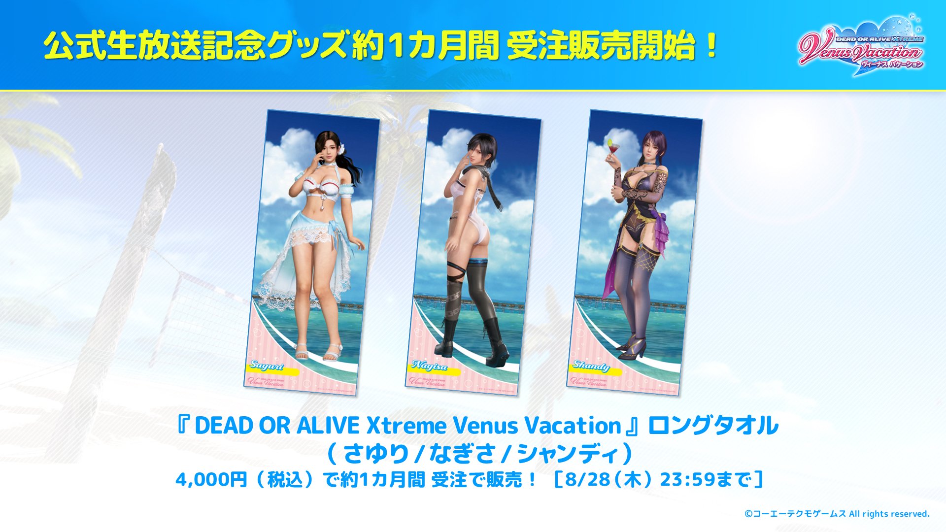 DOAX VV　デッドオアアライブ　シャンディ　ロングタオル DOAX VV デッドオアアライブ シャンディ ロングタオル