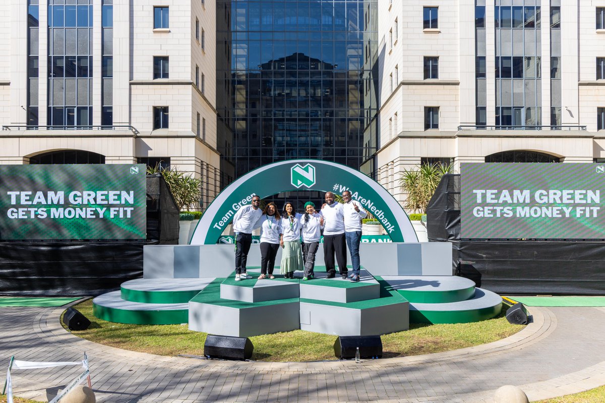 Nedbank's tweet image. Today, the spotlight's on the #NedbankEmployerBrand! It's more than a launch - it’s a legacy. Bold ideas, powerful voices & #TeamGreen driving a new era of innovation. Let’s rewrite the story together!
#WeAreNedbank #PowerOfUs