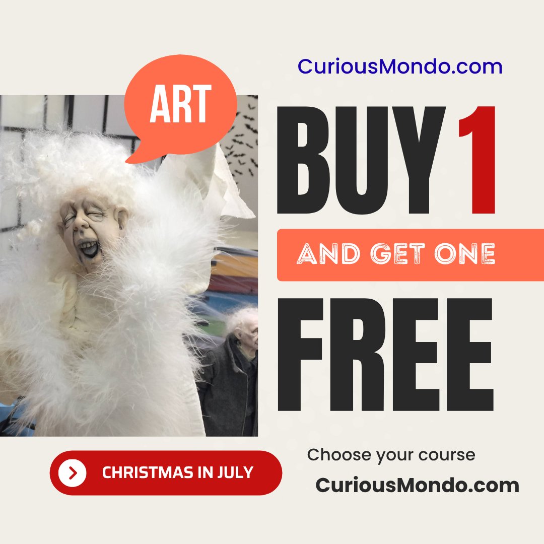 curiousmondo's tweet photo. Last day. Bogo sale for Art Courses plus 35% off Halloween course. #artclass #fusedglass #artdolls #sculptingclay https://t.co/8z8pW9go32