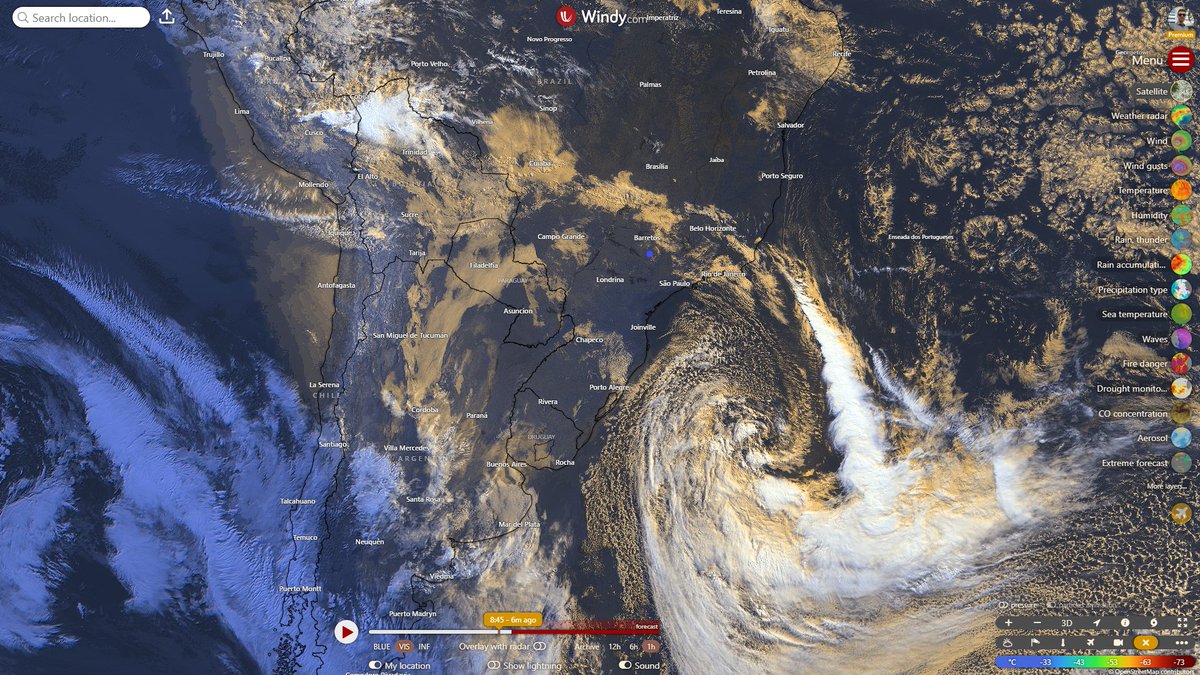 um belíssimo exemplar de ciclone extratropical