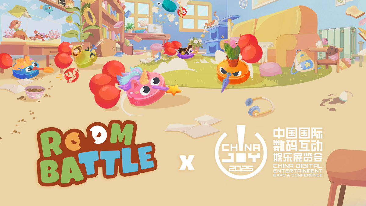 DustGamesStudio's tweet image. We&apos;re are joining @ChinaJoy10 ✨

#Roombattle is nominated to Best Multiplayer Game in the ChinaJoy x Game Connection Game Development Awards!!!!!

From June 1 to 3 check out their Steam Event to play cool games like Roombattle 🔪🎈

#ChinaJoy #GameConnection #2025ChinaJoy