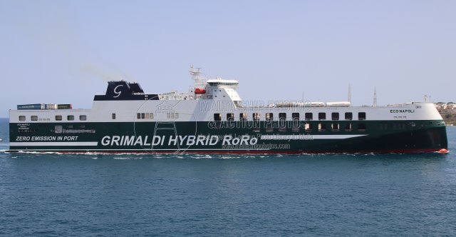 Shipguru's tweet image. #GrimaldiLines #2025built #Hybrid #ConRo #ECO_NAPOLI #entering #grandharbourmalta - 23.05.2025 - maltashipphotos.com - NO PHOTOS can be used or manipulated without our permission @Shippax @worldshipsoc @ShippingTV @shippingdata @ShippingMag @ShippingMagnate @GrimaldiLines
